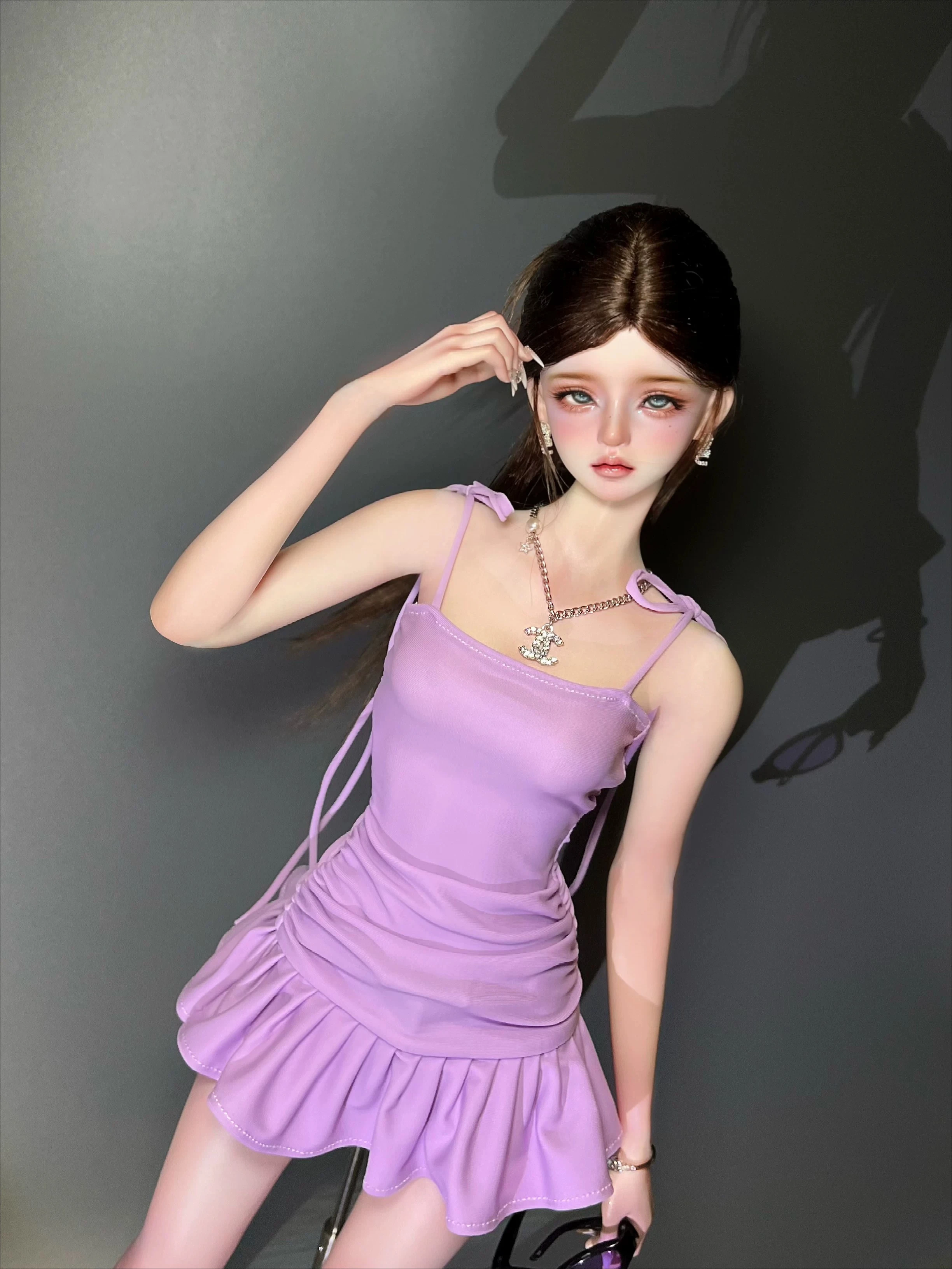 1/4 BJD Doll Clothes Purple Camisole Dress Slim Fit Pleated Mini Dress Custom-Made Outfit for 1/3 1/4 BJD Dolls Accessories
1/4 BJD Doll Clothes Purple Camisole Dress Slim Fit Pleated Mini Dress Custom-Made Outfit for 1/3 1/4 BJD Dolls Accessories