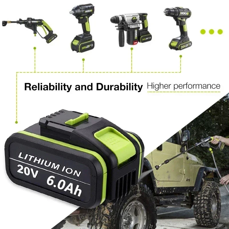 20V 6000Mah Lithium Ion Batterij Vervanging Voor Worx WA3551 WA3551.1 WA3553 WA3553.2 WA3641 Batterij Electric Tool
20V 6000Mah Lithium Ion Batterij Vervanging Voor Worx WA3551 WA3551.1 WA3553 WA3553.2 WA3641 Batterij Electric Tool