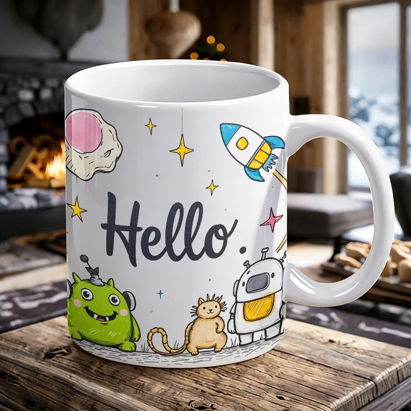 Hello from the Space Friends A Colorful Journey through the Cosmos printed Mug Coffee Cup Ceramic Cup
Hello from the Space Friends A Colorful Journey through the Cosmos printed Mug Coffee Cup Ceramic Cup