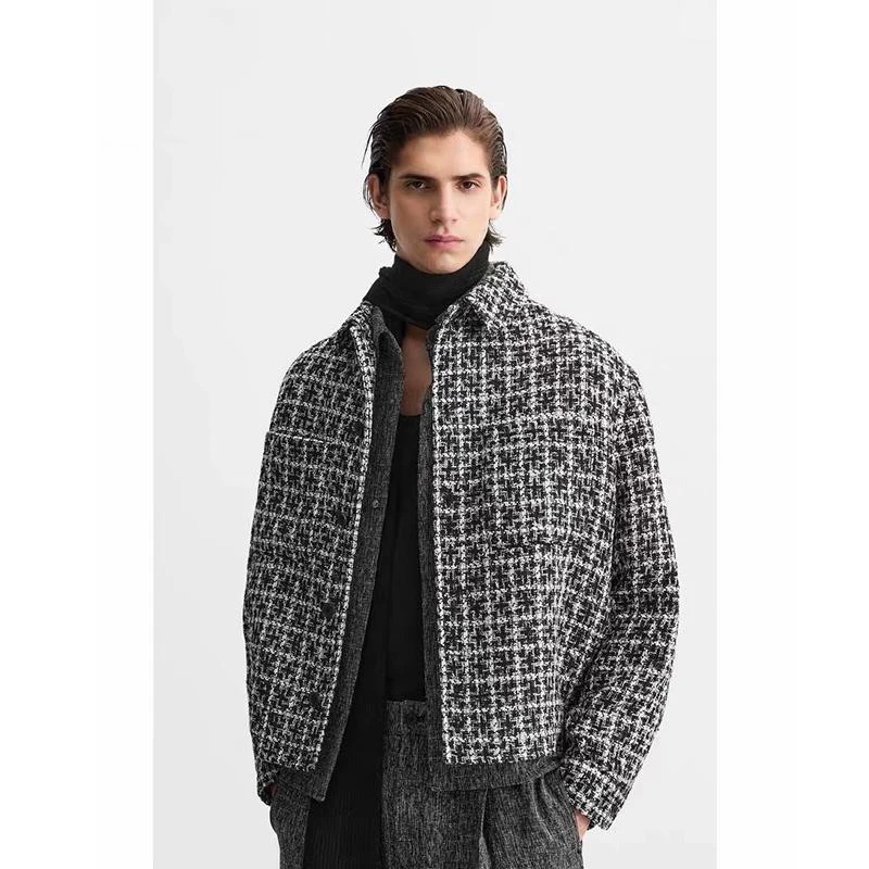 Autumn Winter Plaid Texture Slim Fit Shirt Collar Jacket Fashionable Small Fragrance Style Men's Clothing Standard Fit Long S...
Autumn Winter Plaid Texture Slim Fit Shirt Collar Jacket Fashionable Small Fragrance Style Men's Clothing Standard Fit Long S...