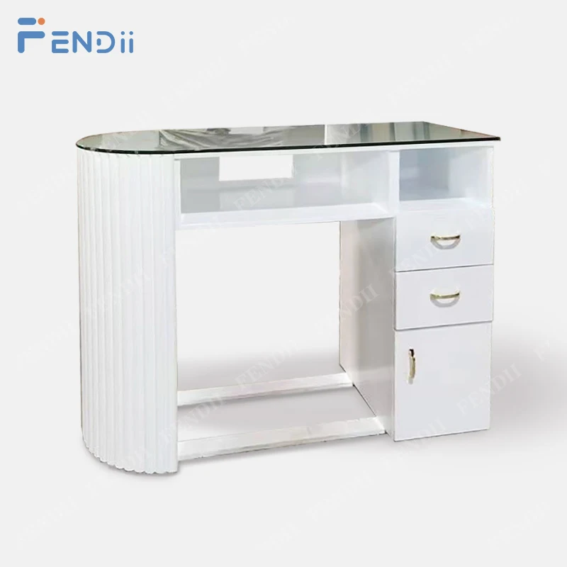 Modern Nail Table with Storage Drawers and Power Outlet for Salon and Spa
Modern Nail Table with Storage Drawers and Power Outlet for Salon and Spa