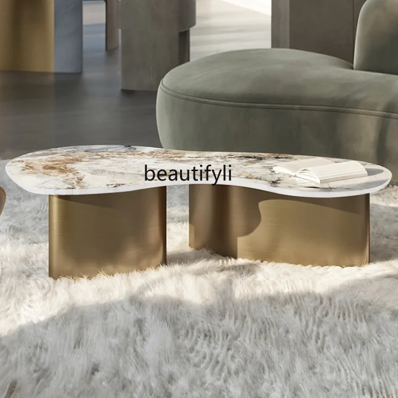 Italian Light Luxury Stone Plate Tea Table Modern Designer Special-Shaped Living Room Home Luxury Stone Stainless Steel Metal
Italian Light Luxury Stone Plate Tea Table Modern Designer Special-Shaped Living Room Home Luxury Stone Stainless Steel Metal