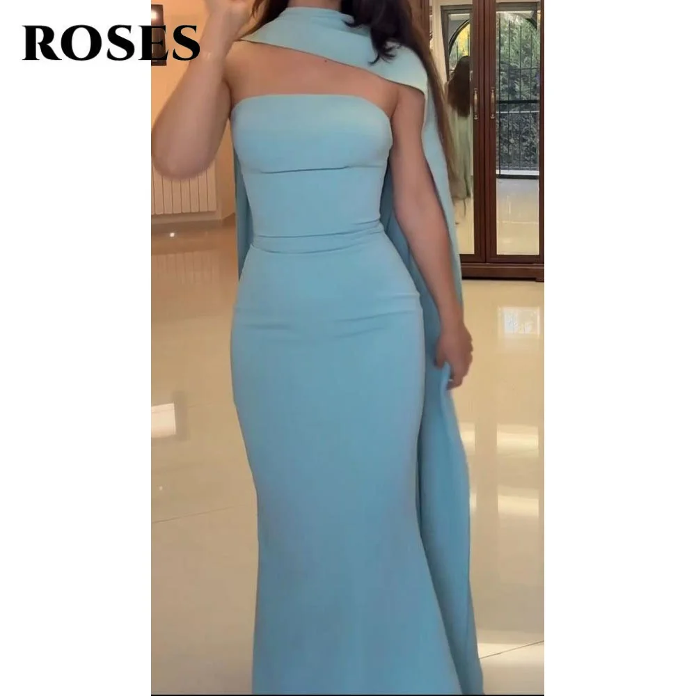 ROSES Sky Blue Prom Dresses Sleeveless Pleats Celebrity Dress Women's Evening Dress Strapless Formal Gown with Scarf Customized
ROSES Sky Blue Prom Dresses Sleeveless Pleats Celebrity Dress Women's Evening Dress Strapless Formal Gown with Scarf Customized