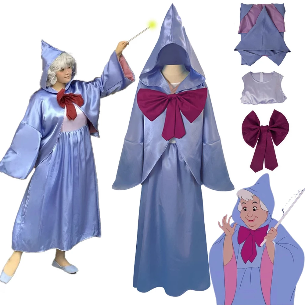 Movie Fairy Godmother Cosplay Costume Cinderella Stage Women Fairy God Mother Costume Deluxe Hooded Cape Dress Halloween Outfits
Movie Fairy Godmother Cosplay Costume Cinderella Stage Women Fairy God Mother Costume Deluxe Hooded Cape Dress Halloween Outfits