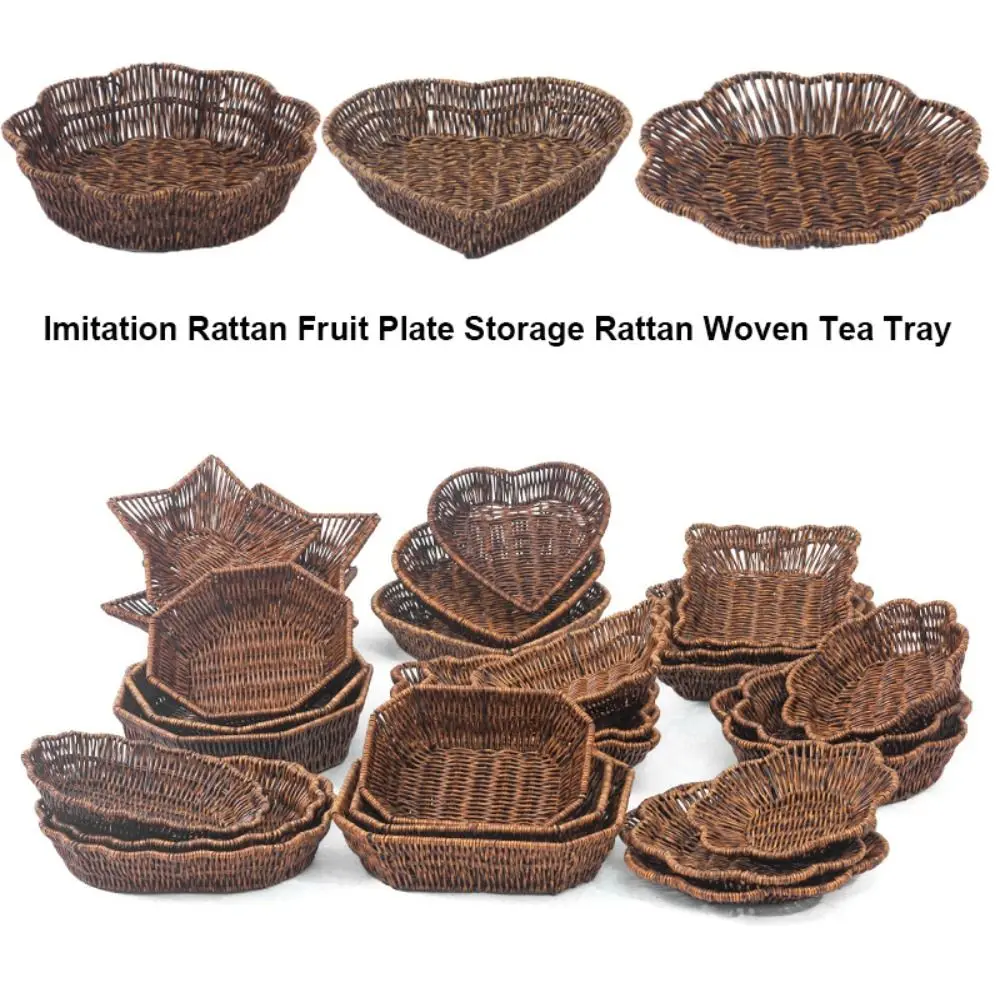 Multistyles Imitation Rattan Fruit Plate Retro Woven Handheld Storage Rattan Woven Tea Tray Picnic Snacks Sundry Baskets
Multistyles Imitation Rattan Fruit Plate Retro Woven Handheld Storage Rattan Woven Tea Tray Picnic Snacks Sundry Baskets