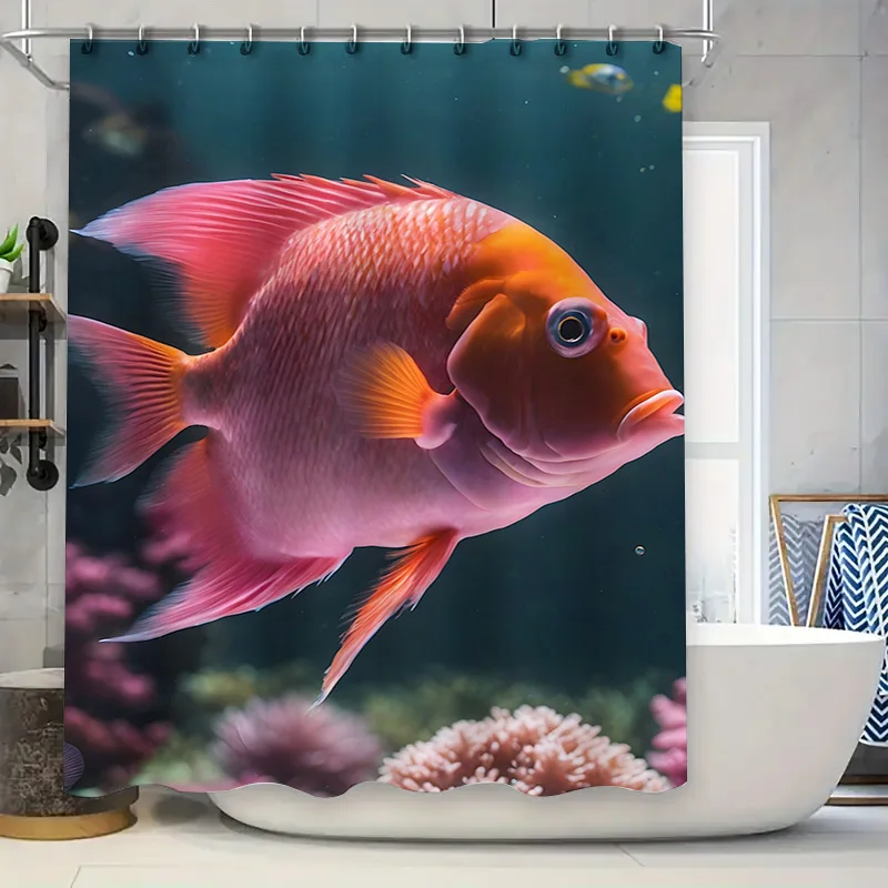 Shower curtain featuring vibrant fish design perfect addition for any bathroom
Shower curtain featuring vibrant fish design perfect addition for any bathroom