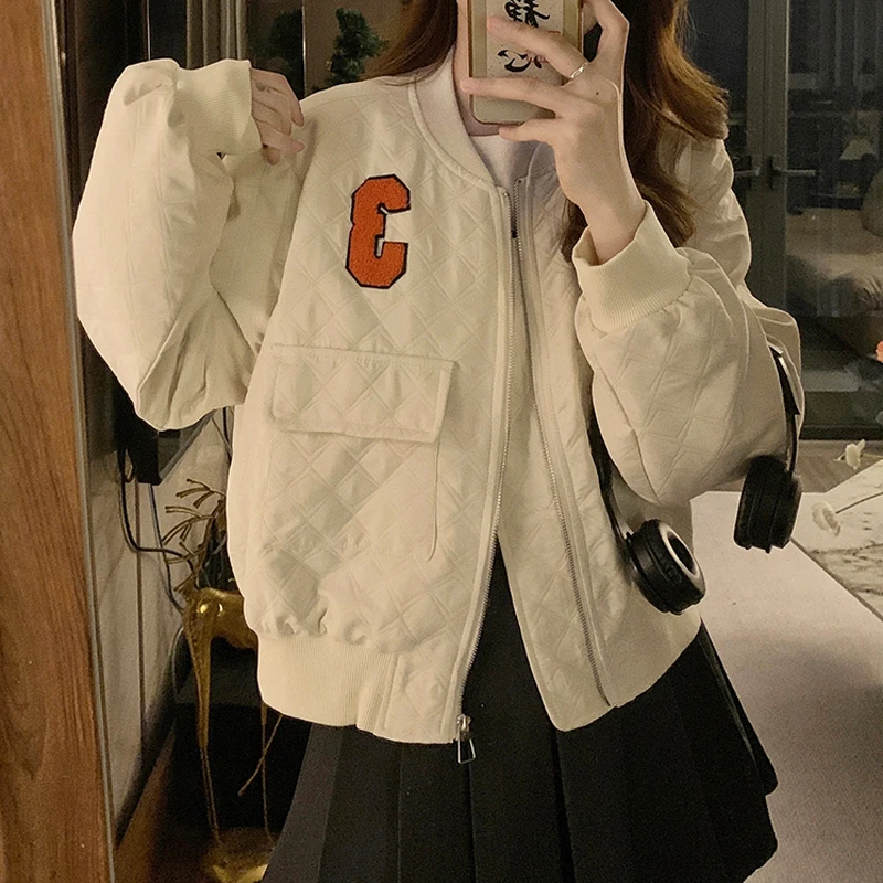 Baseball Jackets Varsity Womens Winter Cotton-Padded Notched Baseball-Uniform Stretchy Reversible Multi-Pockets Couple's Outdoor
Baseball Jackets Varsity Womens Winter Cotton-Padded Notched Baseball-Uniform Stretchy Reversible Multi-Pockets Couple's Outdoor