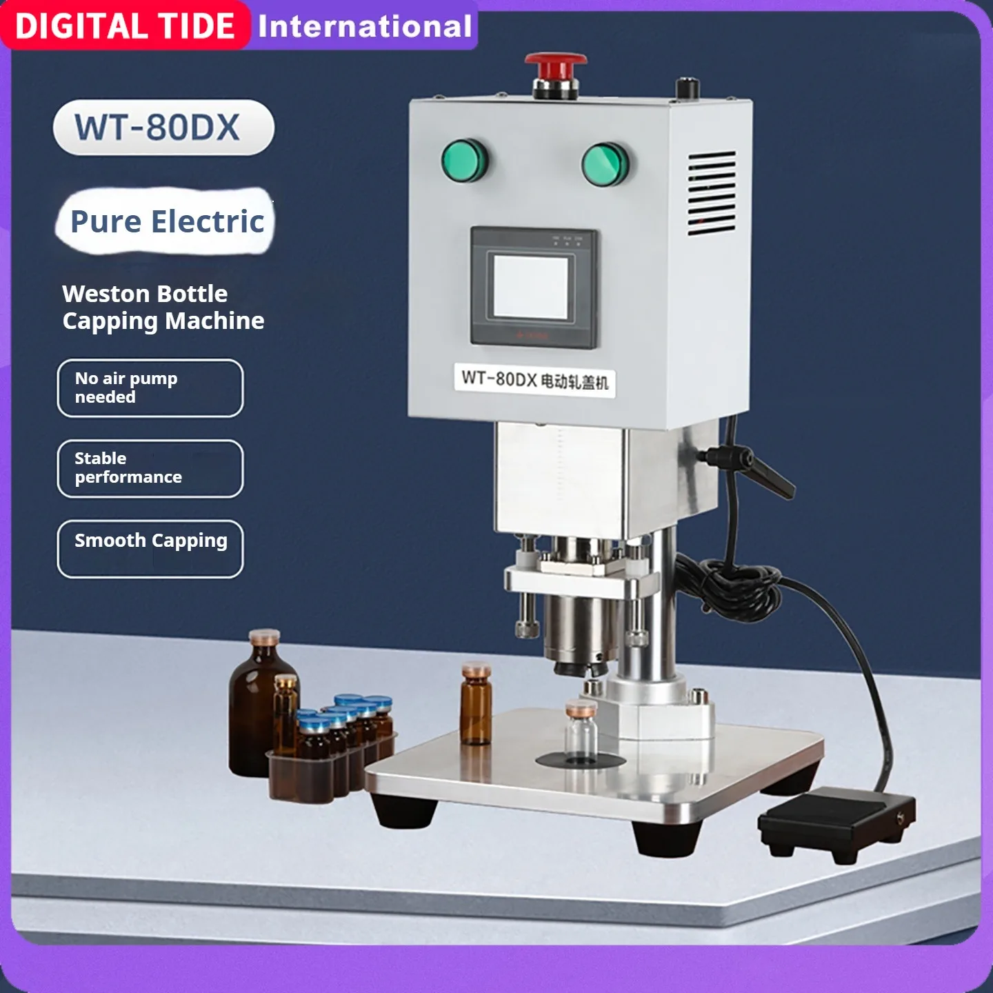 Multifunctional WT80DX Electric Automatic Cap Rolling Machine Aluminum-plastic Cap Binding Machine
Multifunctional WT80DX Electric Automatic Cap Rolling Machine Aluminum-plastic Cap Binding Machine