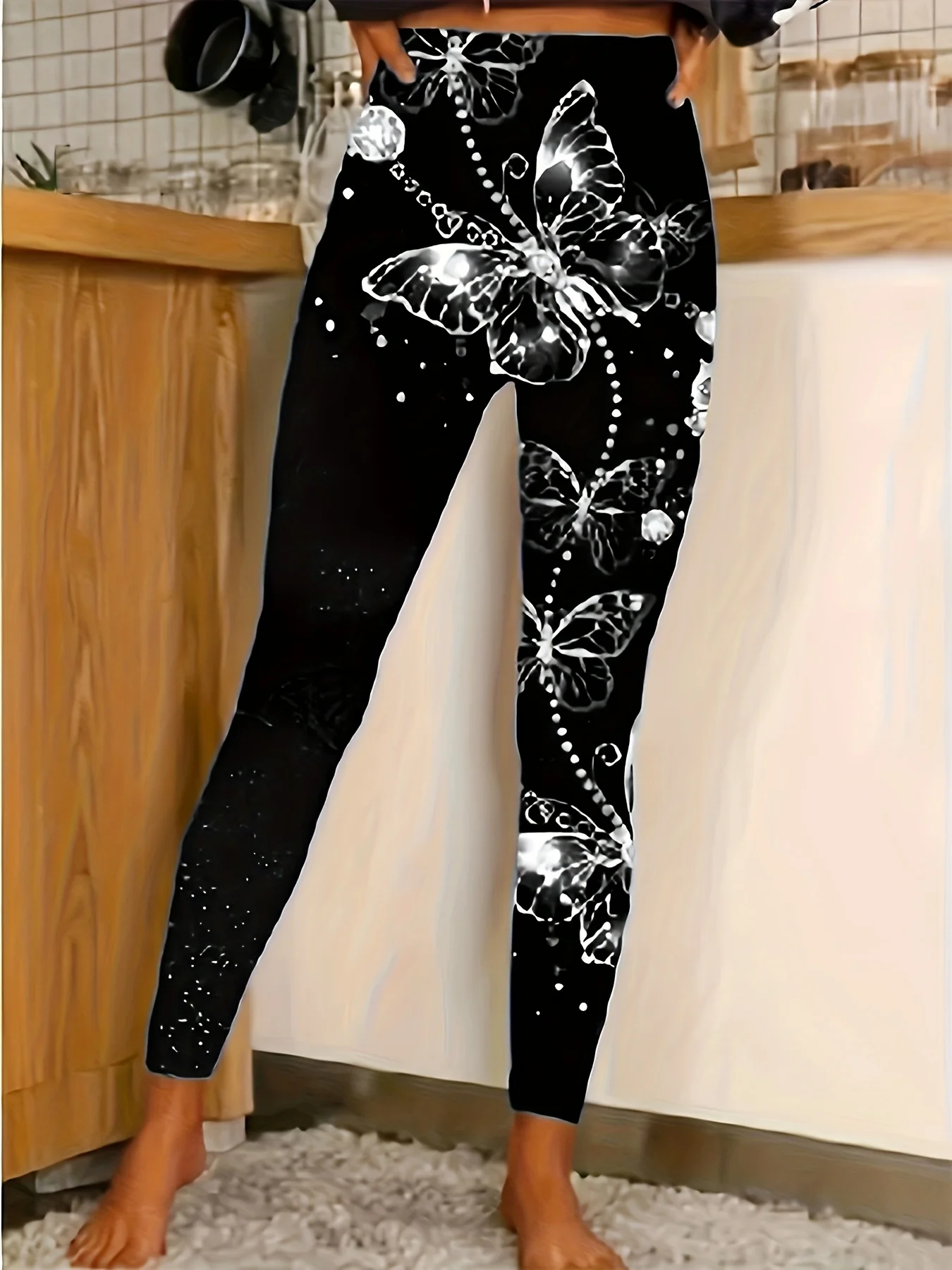 Women's Leggings with Butterfly Print, Polyester and Spandex Blend, Elastic Fit, Autumn and Winter Clothing
Women's Leggings with Butterfly Print, Polyester and Spandex Blend, Elastic Fit, Autumn and Winter Clothing