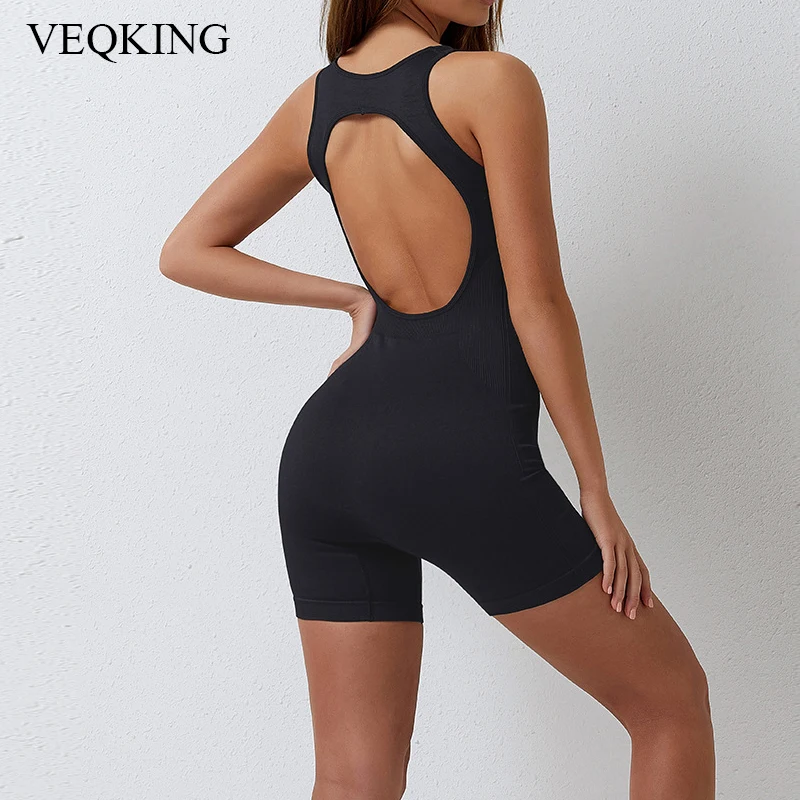 VEQKING Seamless Padded One Piece Yoga Set Women High Elastic Sports Bodysuits Hollow Back Fitness Gym Shorts Set Sportswear
VEQKING Seamless Padded One Piece Yoga Set Women High Elastic Sports Bodysuits Hollow Back Fitness Gym Shorts Set Sportswear