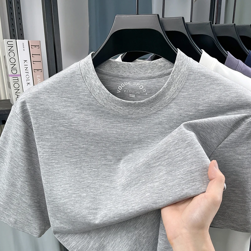 Men's Short Sleeved T-shirt Summer Round Neck Fashionable Casual Breathable Solid Color Simple Versatile Top
Men's Short Sleeved T-shirt Summer Round Neck Fashionable Casual Breathable Solid Color Simple Versatile Top
