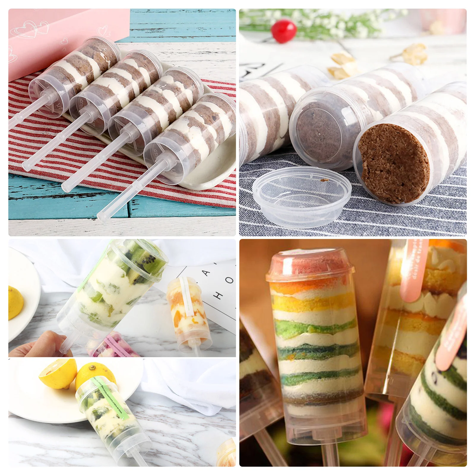 50 Pcs Lollipop Molds Push up Cake Containers Holder with Lid Ice Cream Pushcake Cup Stick
50 Pcs Lollipop Molds Push up Cake Containers Holder with Lid Ice Cream Pushcake Cup Stick