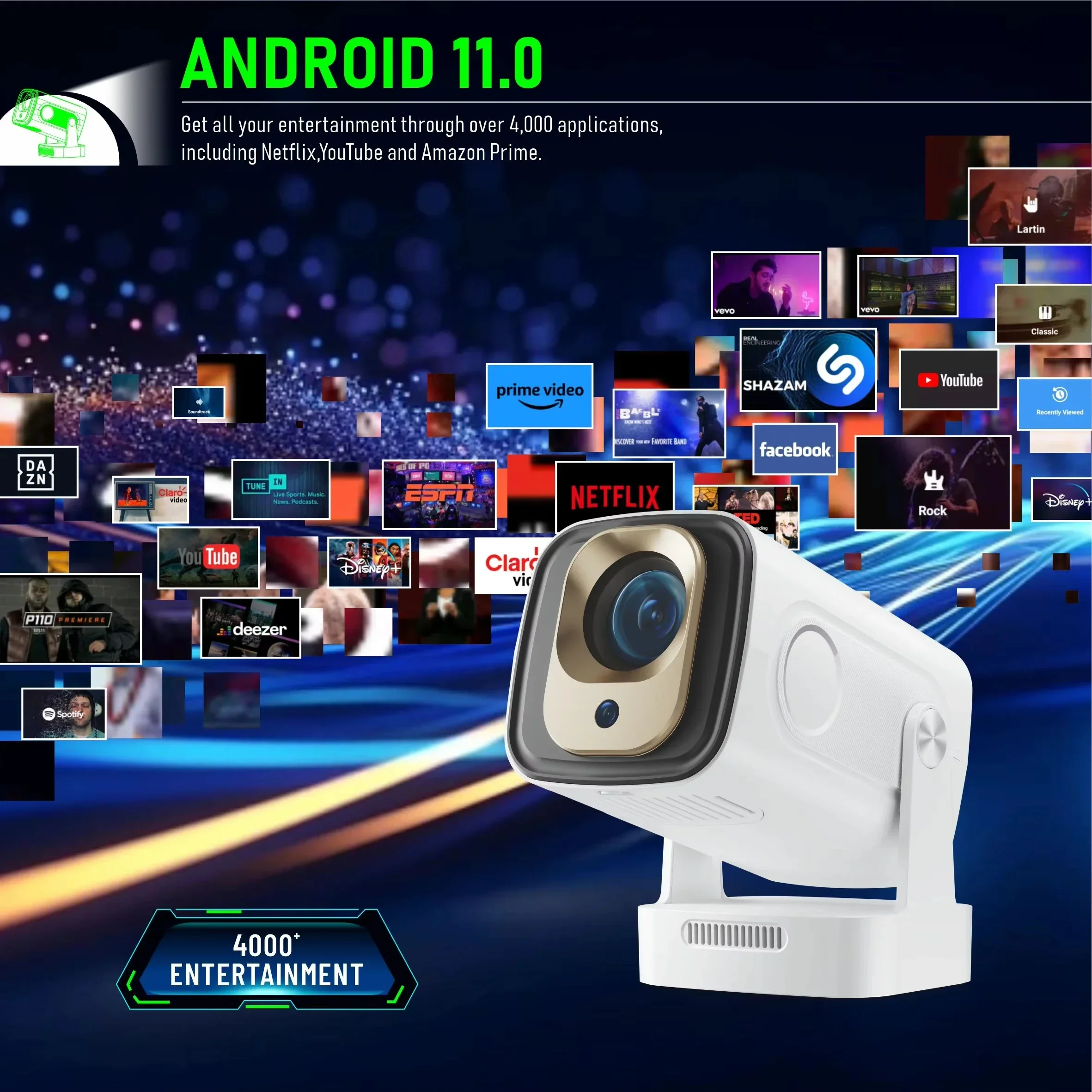 Projector HY260 PRO Android 11 Projector 4K Native 1080P Auto Focus Native 330ANSI Dual Wifi BT5.4 Home Outdoor Movie
Projector HY260 PRO Android 11 Projector 4K Native 1080P Auto Focus Native 330ANSI Dual Wifi BT5.4 Home Outdoor Movie
