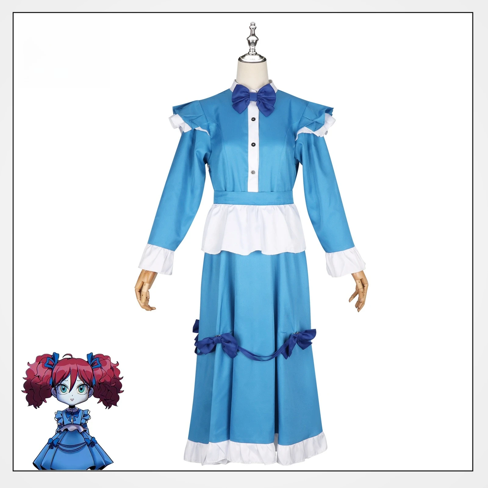 Game Poppy Cosplay Costume Red Hair Girl Blue Dress Halloween Stage Performance Outfit Playtime Costumes
Game Poppy Cosplay Costume Red Hair Girl Blue Dress Halloween Stage Performance Outfit Playtime Costumes