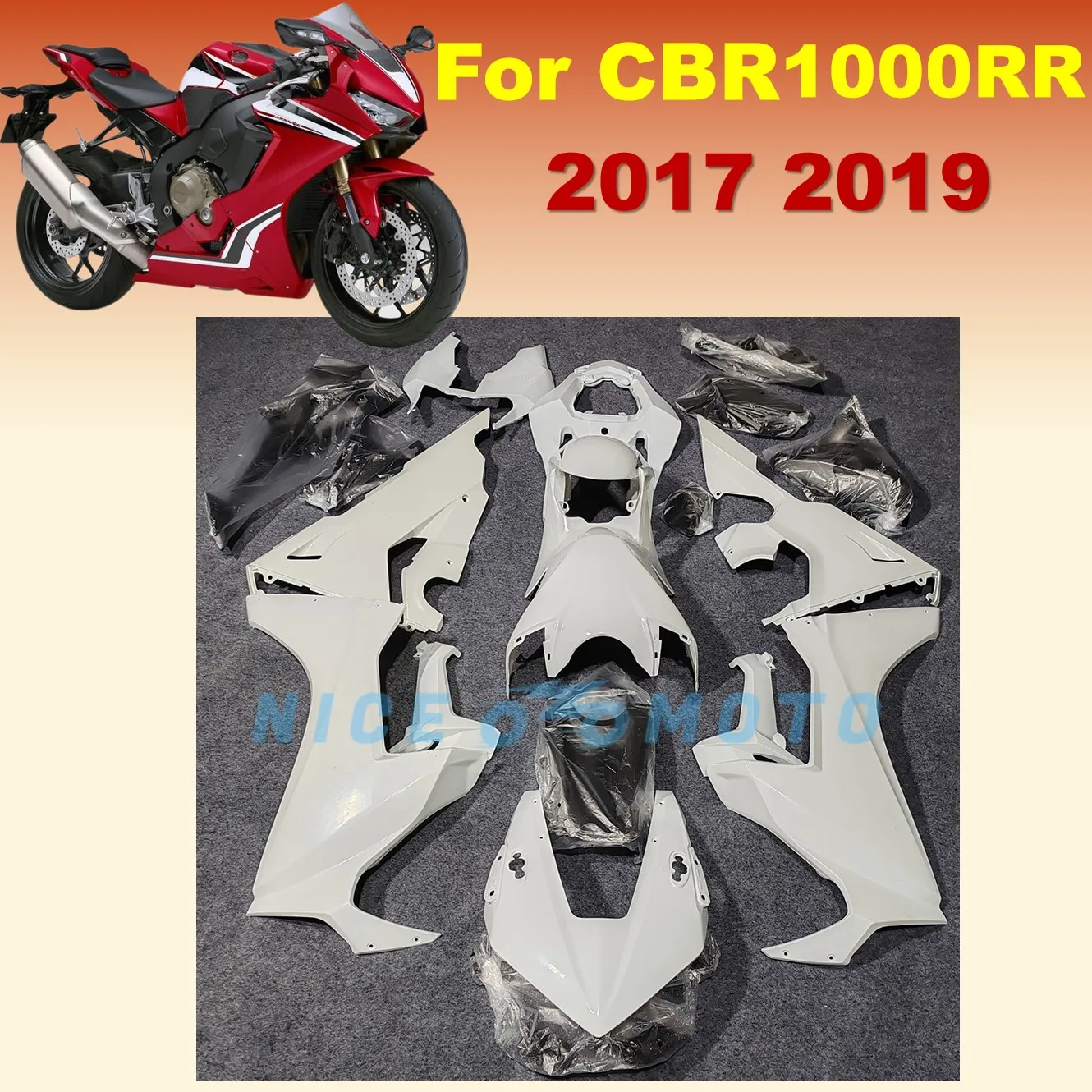 Motorcycle Accessories Plastics Bodywork for HONDA CBR1000RR 2017 2018 2019 CBR1000 RR 17 18 19 Pure White Fairing Kit Custom 
Motorcycle Accessories Plastics Bodywork for HONDA CBR1000RR 2017 2018 2019 CBR1000 RR 17 18 19 Pure White Fairing Kit Custom