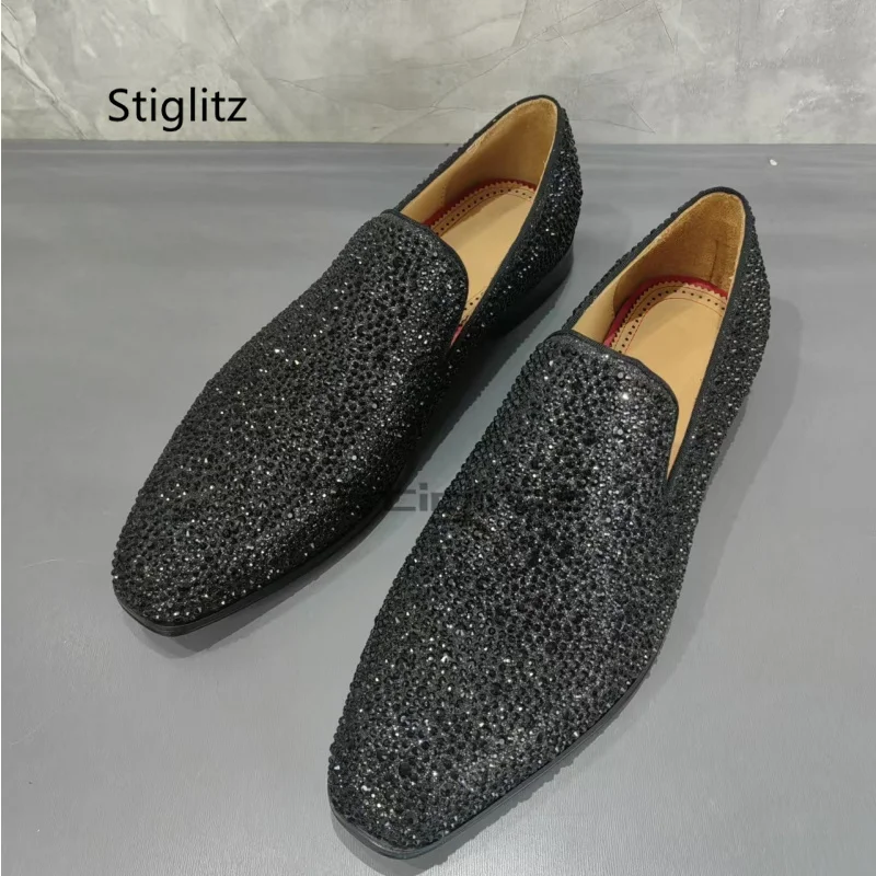 Bling Crystal Men's Loafers Small Square Toe Slip On Men Rhinestone Shoes Spring Autumn Luxury Wedding Show Party Single Shoes
Bling Crystal Men's Loafers Small Square Toe Slip On Men Rhinestone Shoes Spring Autumn Luxury Wedding Show Party Single Shoes