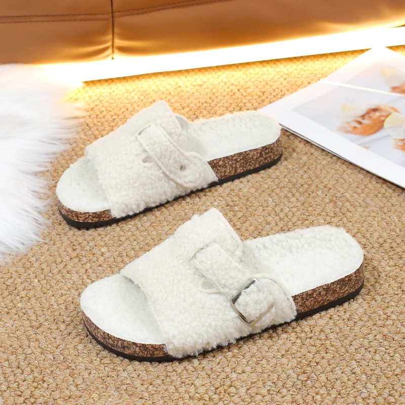 Female Open Toe Fluffy Cotton Footwear Cross Band Design Anti Slip Rubber Sole Warm Winter Household Slippers
Female Open Toe Fluffy Cotton Footwear Cross Band Design Anti Slip Rubber Sole Warm Winter Household Slippers