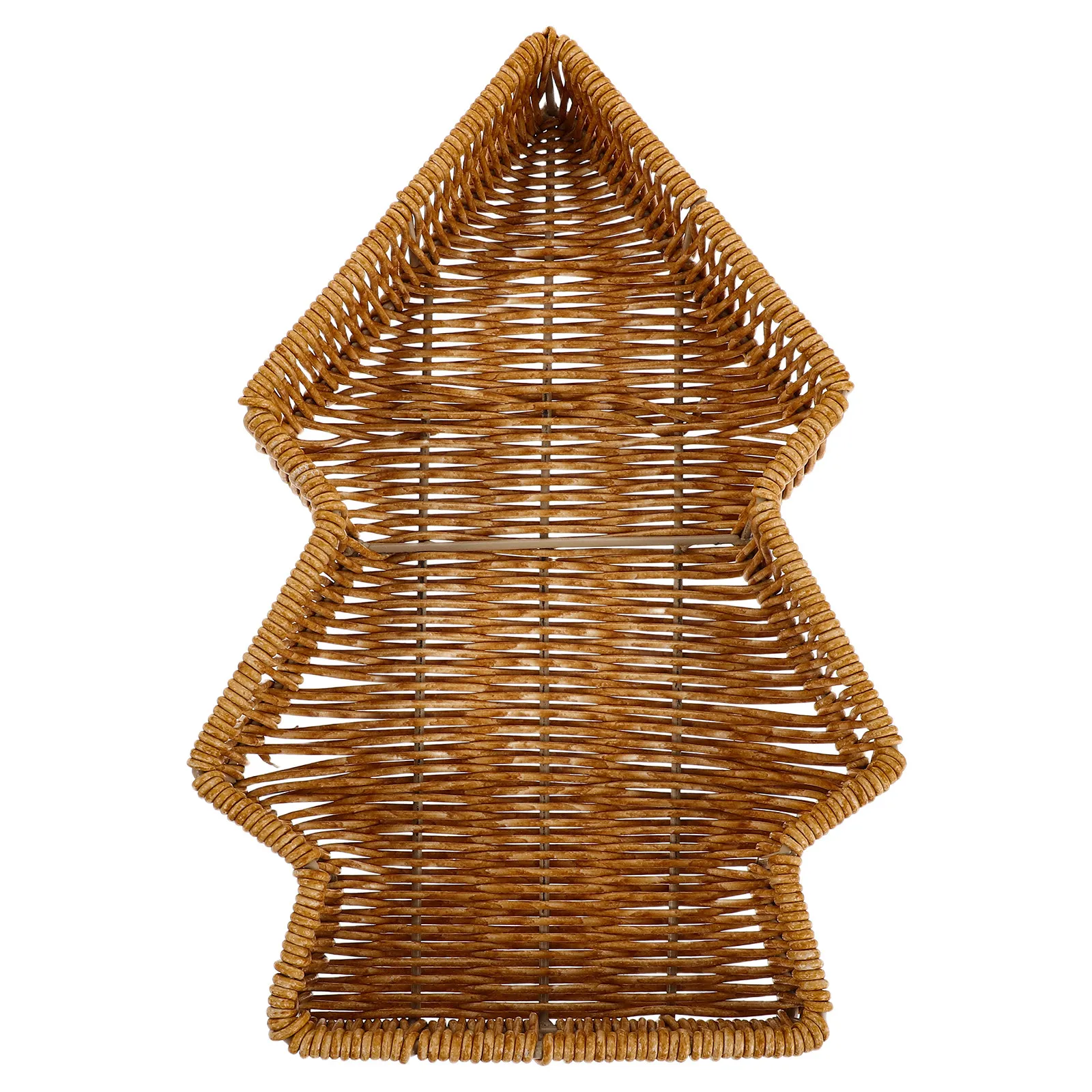 Christmas Tree Bread Basket Imitation Rattan Handwoven Farmhouse Decorative Tray Holiday Tabletop Serving Platter Snack
Christmas Tree Bread Basket Imitation Rattan Handwoven Farmhouse Decorative Tray Holiday Tabletop Serving Platter Snack