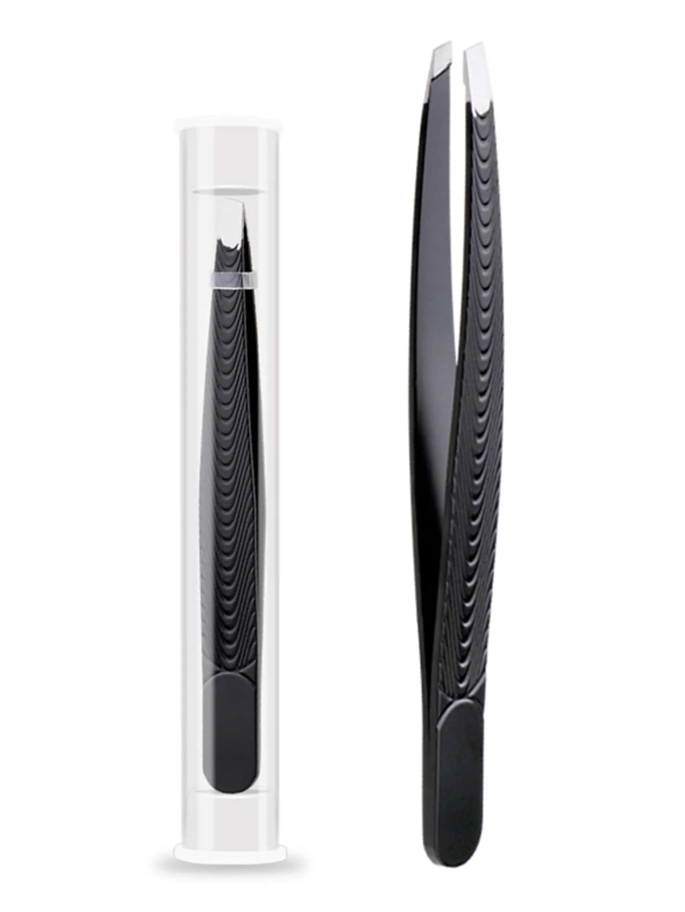 Black Stainless Steel Slanted Tweezers With Ergonomic Grip For Eyebrow And Facial Hair Precision Grooming
Black Stainless Steel Slanted Tweezers With Ergonomic Grip For Eyebrow And Facial Hair Precision Grooming