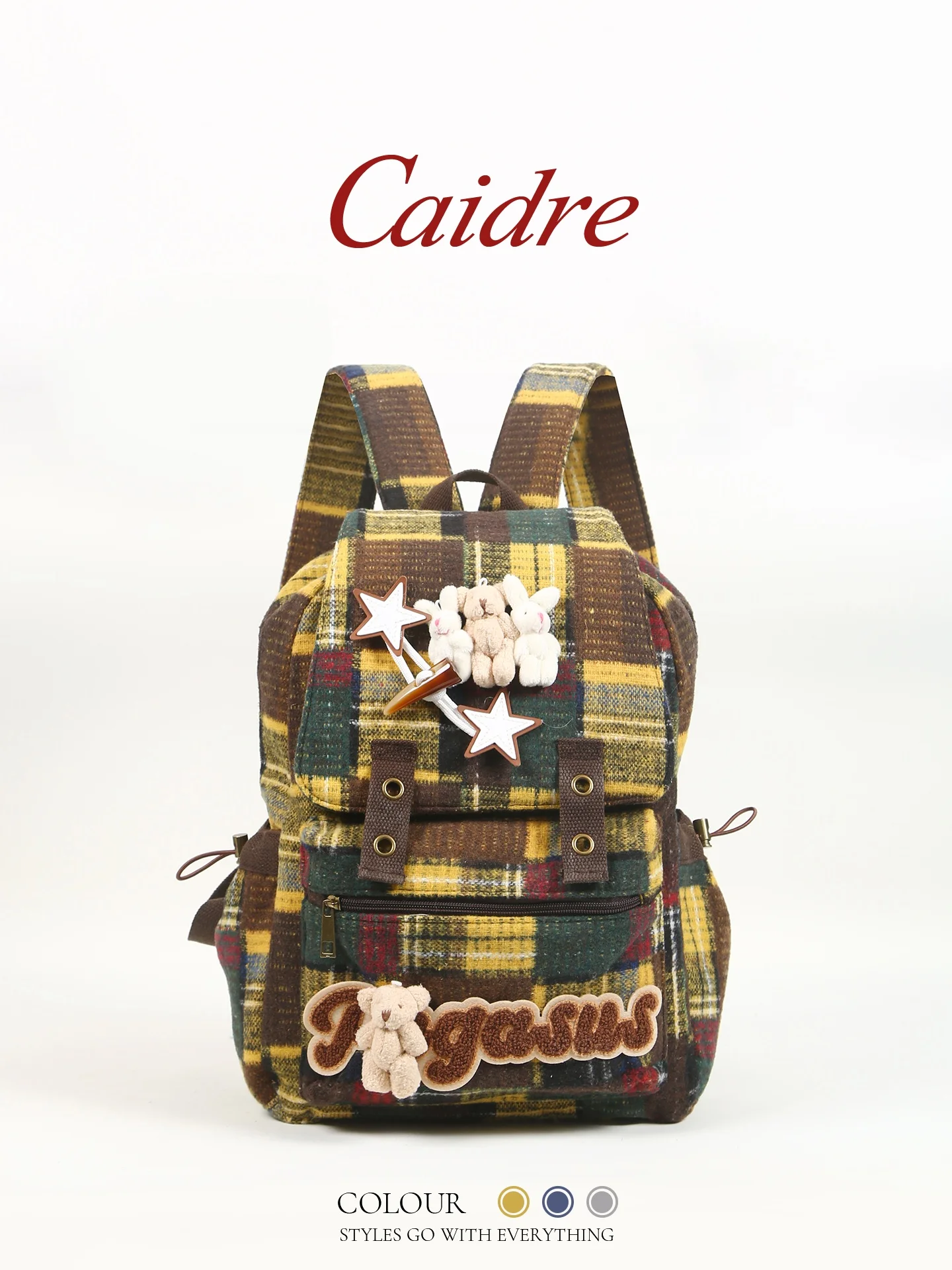 CAIDRE Vintage Plaid Canvas Backpack Casual Leisure Travel Student Bookbag Birthday Gift Women's Shoulder Bag Soft Handle
CAIDRE Vintage Plaid Canvas Backpack Casual Leisure Travel Student Bookbag Birthday Gift Women's Shoulder Bag Soft Handle