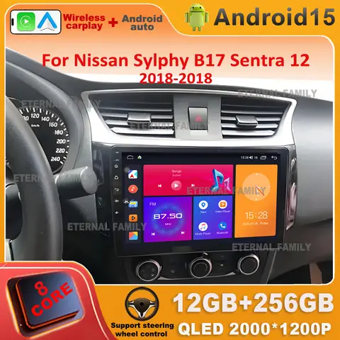 Auto Carplay Car Radio Android 15 For Nissan Sylphy B17 Sentra 12 2013 - 2018 Multimedia Video Player Navigation WiFi Head Unit