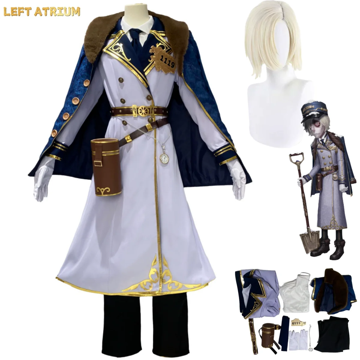 Game Identity Ⅴ Andrew Kreiss Grave Keeper Conductor Cosplay Costume Cloak Shawl White Coat Wig Man Christmas Party Suit
Game Identity Ⅴ Andrew Kreiss Grave Keeper Conductor Cosplay Costume Cloak Shawl White Coat Wig Man Christmas Party Suit