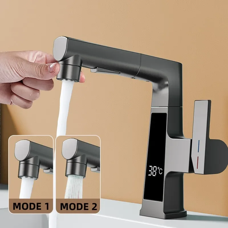 LED Bathroom Faucet Intelligent Temperature Sensor Digital Display Faucet Brass Basin Taps Cold Hot Water Pull Out Lifting
LED Bathroom Faucet Intelligent Temperature Sensor Digital Display Faucet Brass Basin Taps Cold Hot Water Pull Out Lifting