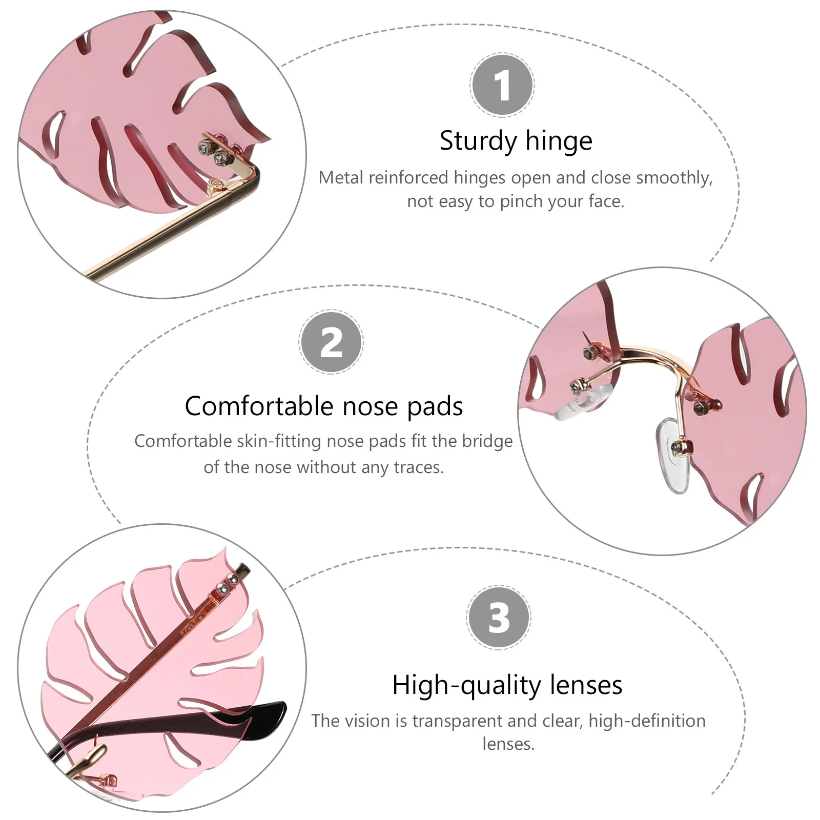1Pcs Leaf Shape Frameless Sunglasses Pink Funny Party Photo Props Fashion Eyewear for Creative Party Decor and Photo Booth Use
1Pcs Leaf Shape Frameless Sunglasses Pink Funny Party Photo Props Fashion Eyewear for Creative Party Decor and Photo Booth Use
