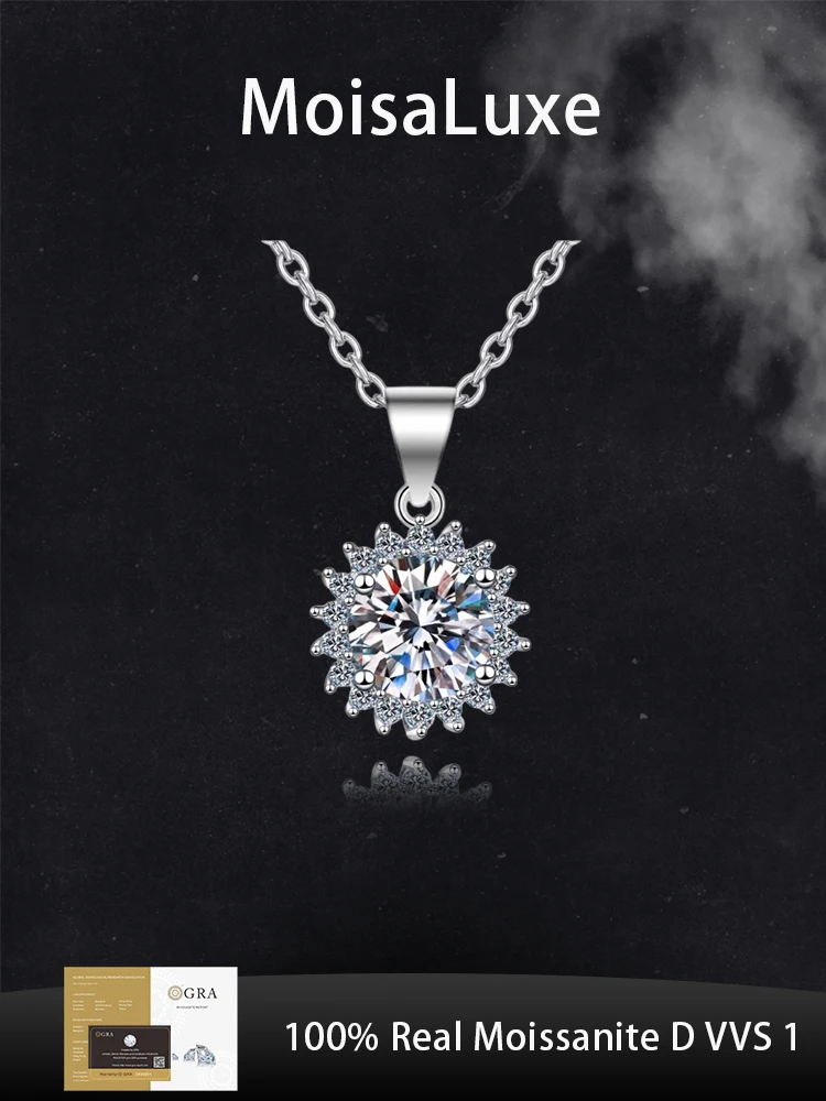 MoisaLuxe Official Store Moissanite Plata Sterling 925 Silver Female Sunflower Full Inlay Pendant Necklace Jewelry For Women
MoisaLuxe Official Store Moissanite Plata Sterling 925 Silver Female Sunflower Full Inlay Pendant Necklace Jewelry For Women