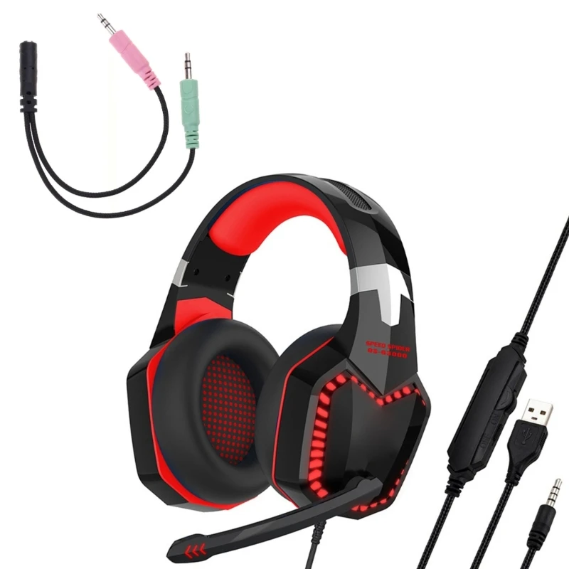 Q5WA Over-Ear Gaming Hearset со светодиодным световым микрофоном 3,5 мм проводные наушники для игровой консоли ноутбука ПК
Q5WA Over-Ear Gaming Hearset со светодиодным световым микрофоном 3,5 мм проводные наушники для игровой консоли ноутбука ПК