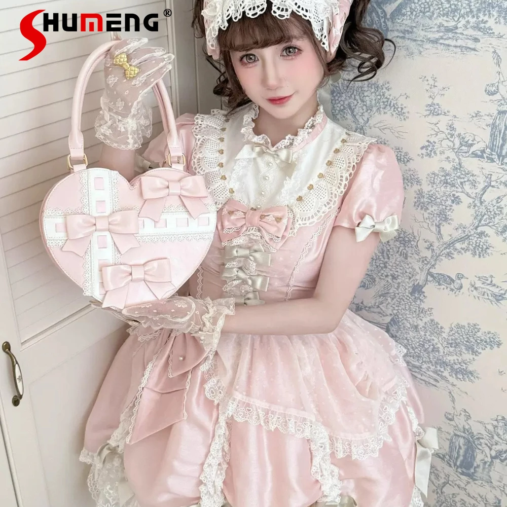 Original Japanese Sweet Cute Girl Heart Small Bag Bow Lace Stripe Versatile PU Handbag Kawaii Lolita Backpacks Bags for Women
Original Japanese Sweet Cute Girl Heart Small Bag Bow Lace Stripe Versatile PU Handbag Kawaii Lolita Backpacks Bags for Women