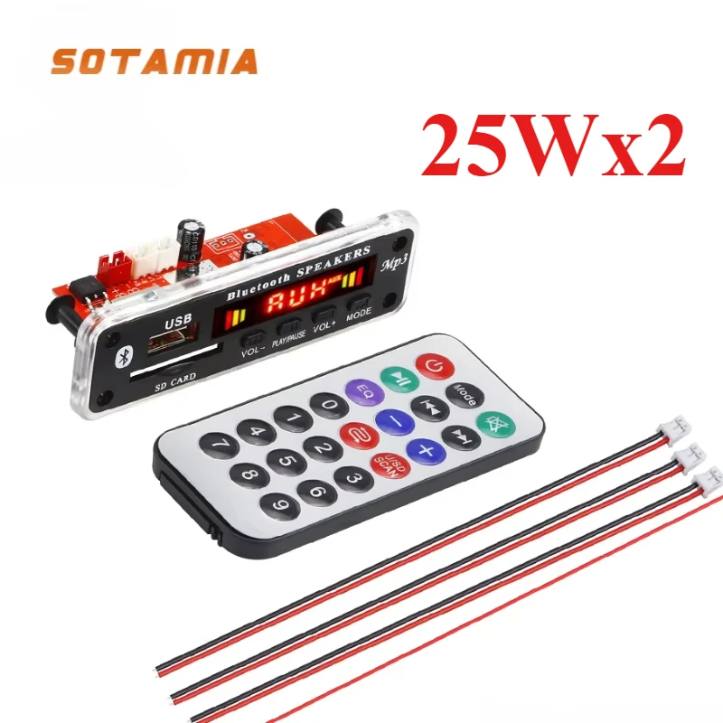 SOTAMIA Bluetooth Power Amplifier Board 25Wx2 Hifi Stereo with Call Recording Lossless Decoder Audio Car Mp3 Decoding Module
SOTAMIA Bluetooth Power Amplifier Board 25Wx2 Hifi Stereo with Call Recording Lossless Decoder Audio Car Mp3 Decoding Module
