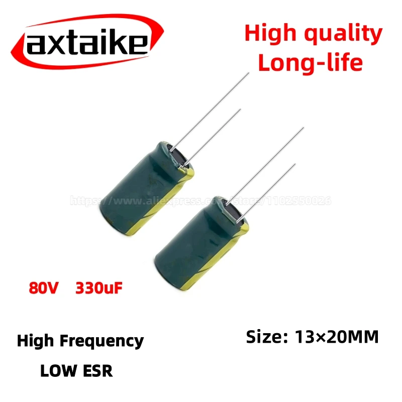 5PCS 80V330uF Aluminum Capacitor, High Frequency Low ESR 105°C Radial for Power Supply Long-life 13×20MM
5PCS 80V330uF Aluminum Capacitor, High Frequency Low ESR 105°C Radial for Power Supply Long-life 13×20MM