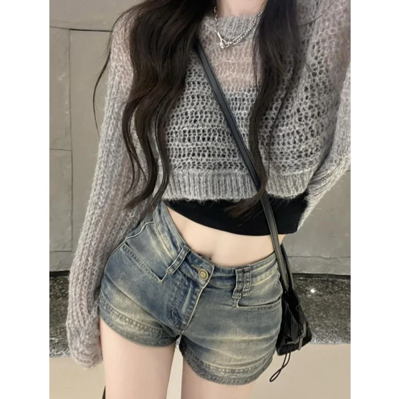 Retro Denim Shorts Women's Summer Thin High Waist Thin Straight Wide Leg A Word Hot Pants Small Man
Retro Denim Shorts Women's Summer Thin High Waist Thin Straight Wide Leg A Word Hot Pants Small Man