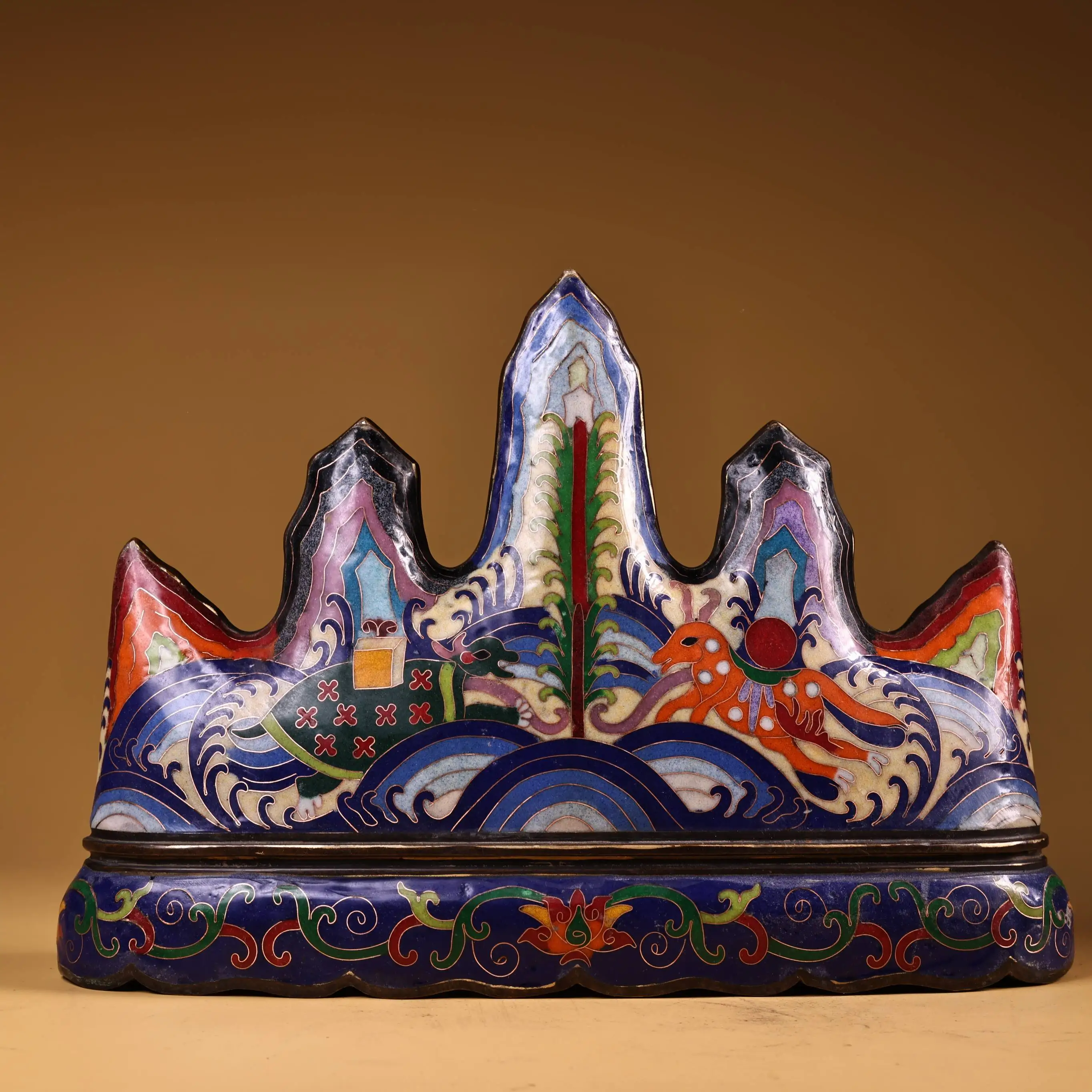 12"Tibetan Temple Collection Old Bronze Cloisonne Enamel Deer Flower texture Dragon Claw Pen Holder Amass wealth Ornaments
12"Tibetan Temple Collection Old Bronze Cloisonne Enamel Deer Flower texture Dragon Claw Pen Holder Amass wealth Ornaments