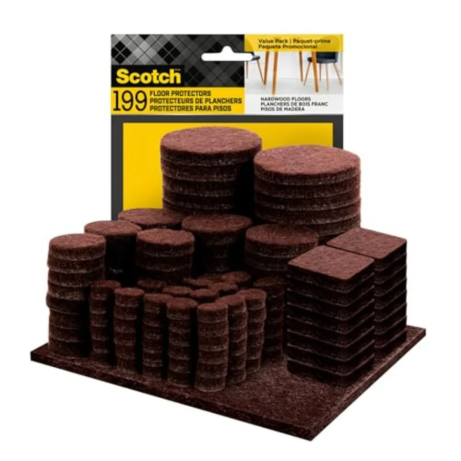 Felt Pads 199 PCS Brown, Felt Furniture Pads for Protecting Hardwood Floors, Round, Assorted Sizes Value Pack, Self-Stick Desig
Felt Pads 199 PCS Brown, Felt Furniture Pads for Protecting Hardwood Floors, Round, Assorted Sizes Value Pack, Self-Stick Desig