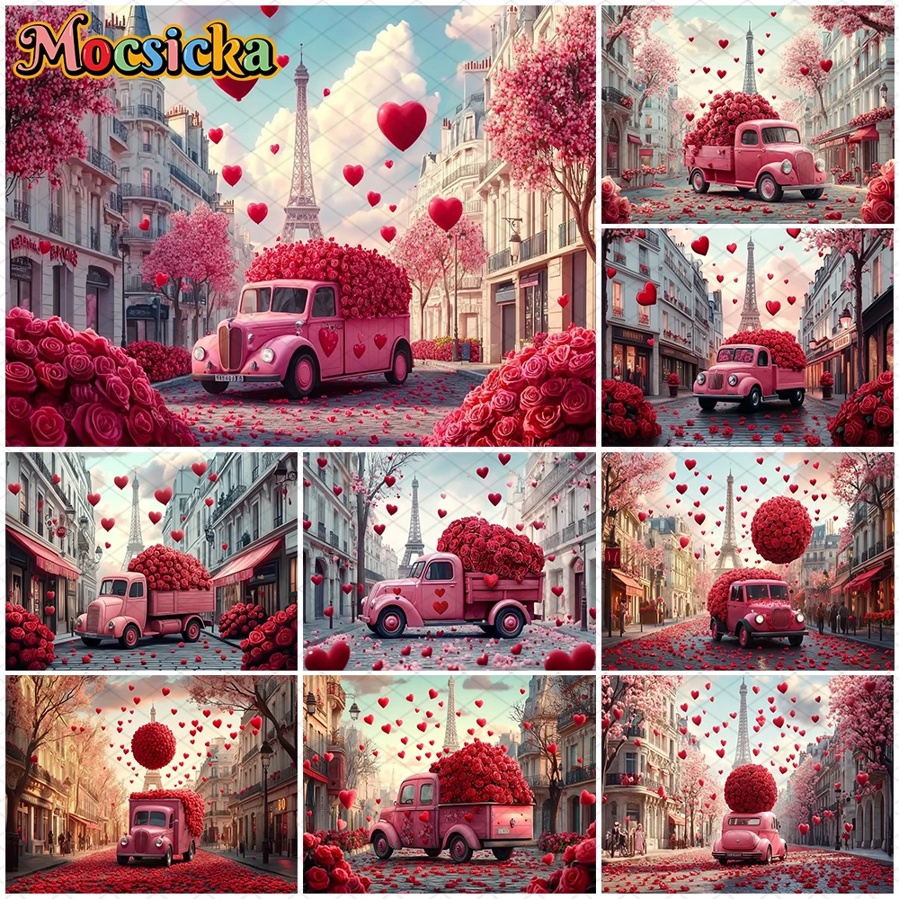 Mocsicka Valentine's Day Photo Background Pink Rose Truck Love Eiffel Tower Street Flower Wallpaper Decorations Wedding Backdrop
Mocsicka Valentine's Day Photo Background Pink Rose Truck Love Eiffel Tower Street Flower Wallpaper Decorations Wedding Backdrop
