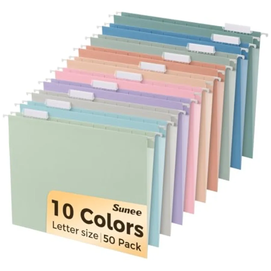 Hanging File Folders, 50 Pack Letter Size Hanging File Folders with 1/5-cut Tabs, Stay Organized for Your Home and Office Bulk
Hanging File Folders, 50 Pack Letter Size Hanging File Folders with 1/5-cut Tabs, Stay Organized for Your Home and Office Bulk