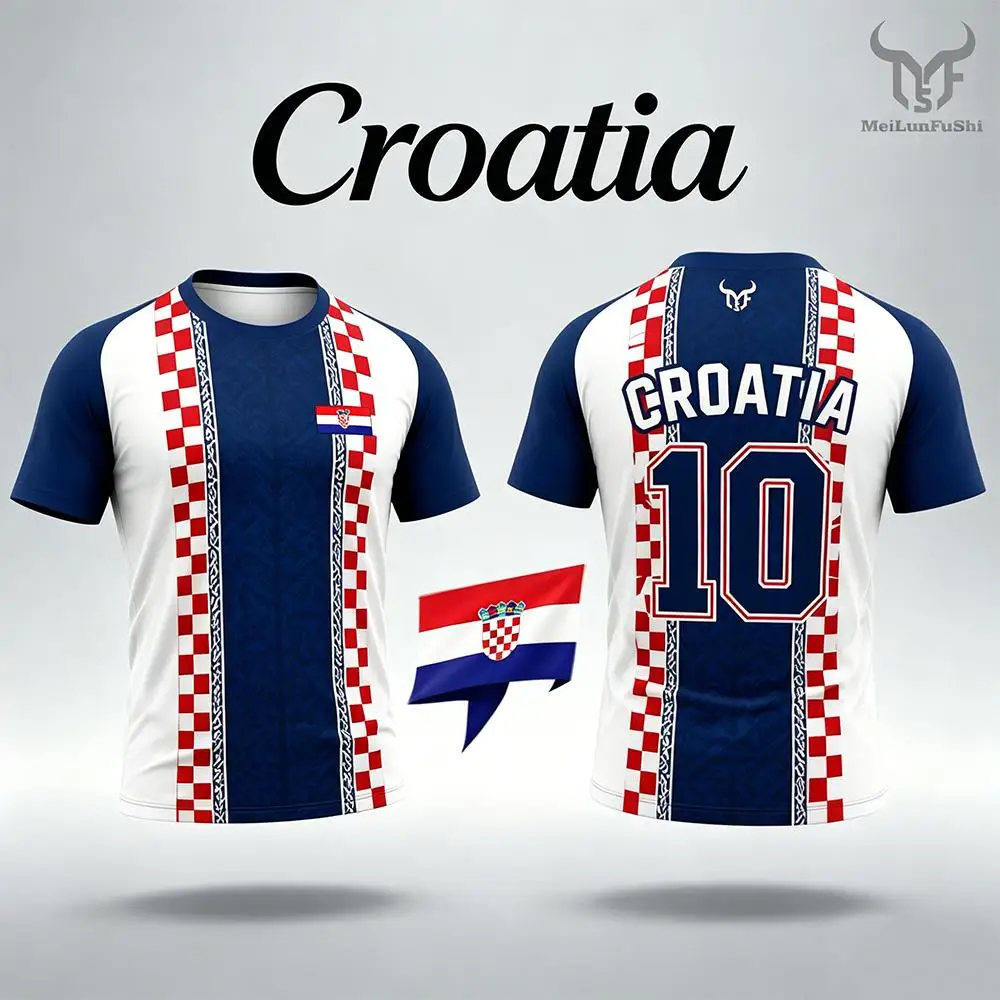 2026 New Croatia Flag Printed T-shirt Outdoor Sports Breathable Quick-Drying Jersey Men's Women's Casual Football Training Tee
2026 New Croatia Flag Printed T-shirt Outdoor Sports Breathable Quick-Drying Jersey Men's Women's Casual Football Training Tee