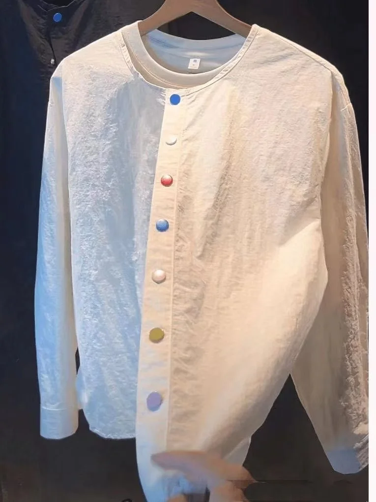 Summer New round Neck Shirt Thin Luxury Fashion Men Women Brand Buttons Casual Style Polyester Fiber Long Sleeve Shirt
Summer New round Neck Shirt Thin Luxury Fashion Men Women Brand Buttons Casual Style Polyester Fiber Long Sleeve Shirt