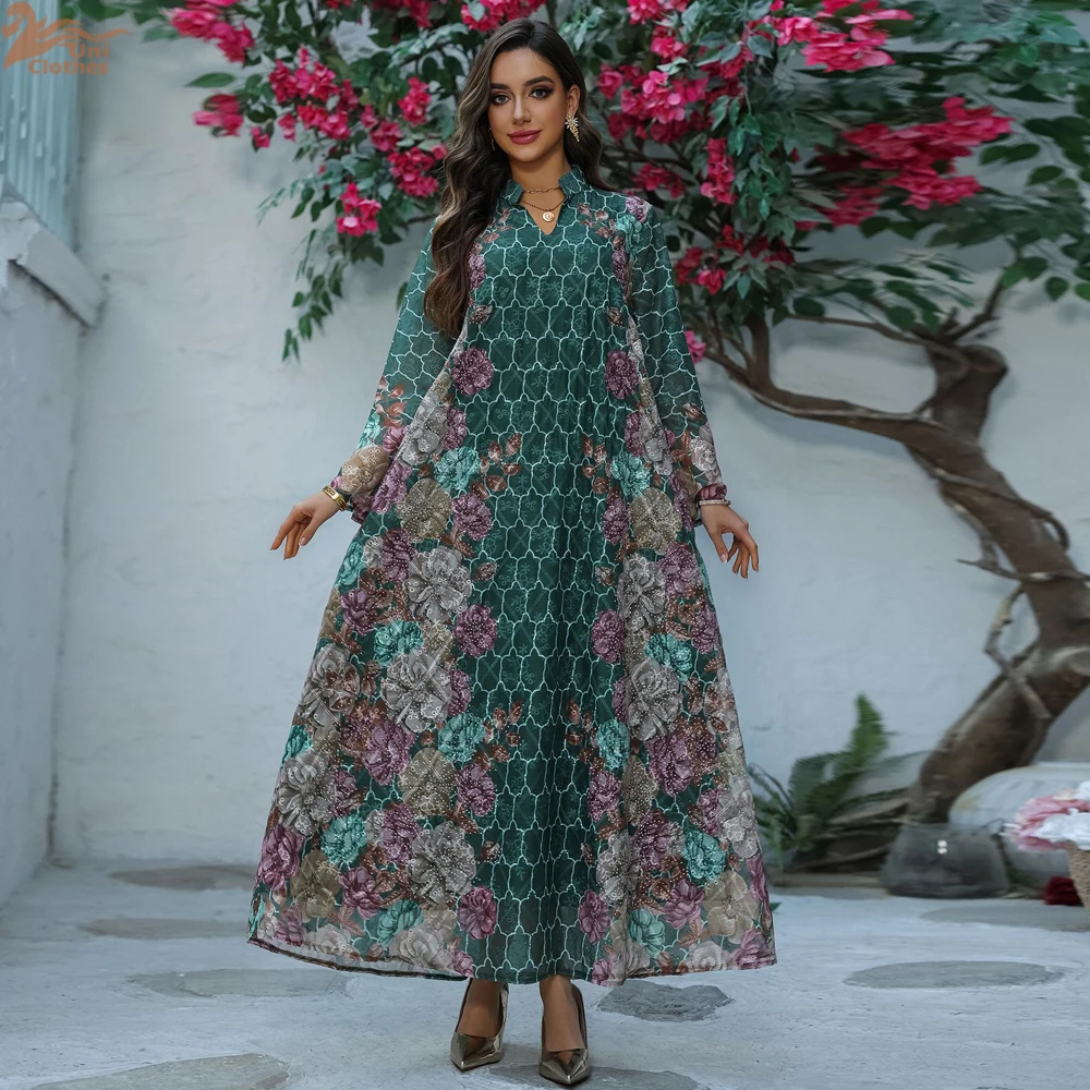 Eid Ramadan Women Dress Abaya Stand Collar Print Caftan 2025 Muslim Robe Jalabiya Ramadan Morocco Dubai Kaftan Vestidos Largos
Eid Ramadan Women Dress Abaya Stand Collar Print Caftan 2025 Muslim Robe Jalabiya Ramadan Morocco Dubai Kaftan Vestidos Largos
