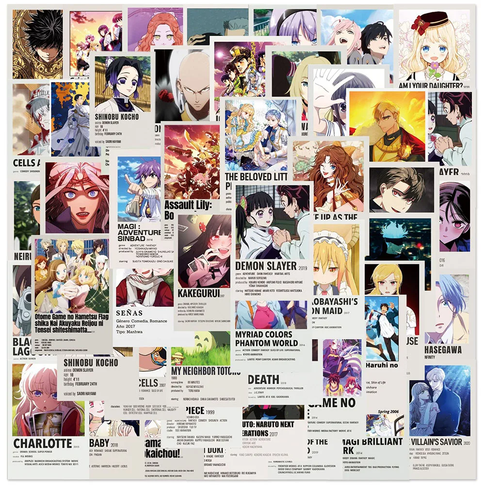 10/30/50pcs Classic Anime Posters Stickers Cool Cartoon Kids Sticker Toy DIY Notebook Phone Case Skateboard Manga Graffiti Decal
10/30/50pcs Classic Anime Posters Stickers Cool Cartoon Kids Sticker Toy DIY Notebook Phone Case Skateboard Manga Graffiti Decal