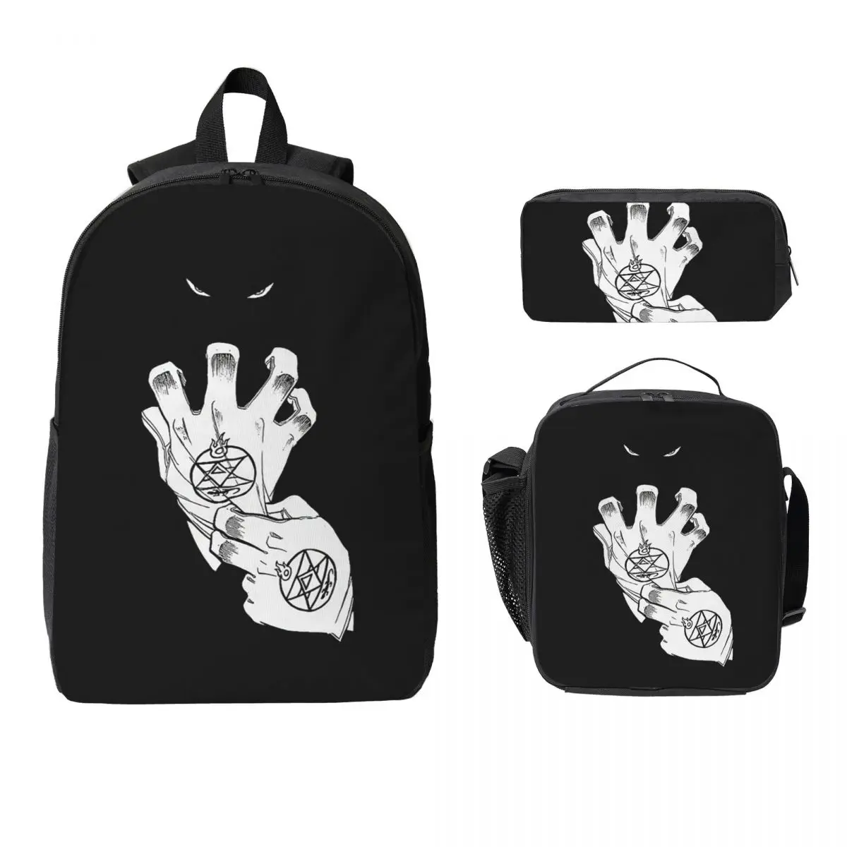 Full Metal Alchemist Roy Mustang Angry With Gloves Backpack Boys Girls BookBag School Bag 3ps Insulated Lunch Bag Pencil Case
Full Metal Alchemist Roy Mustang Angry With Gloves Backpack Boys Girls BookBag School Bag 3ps Insulated Lunch Bag Pencil Case