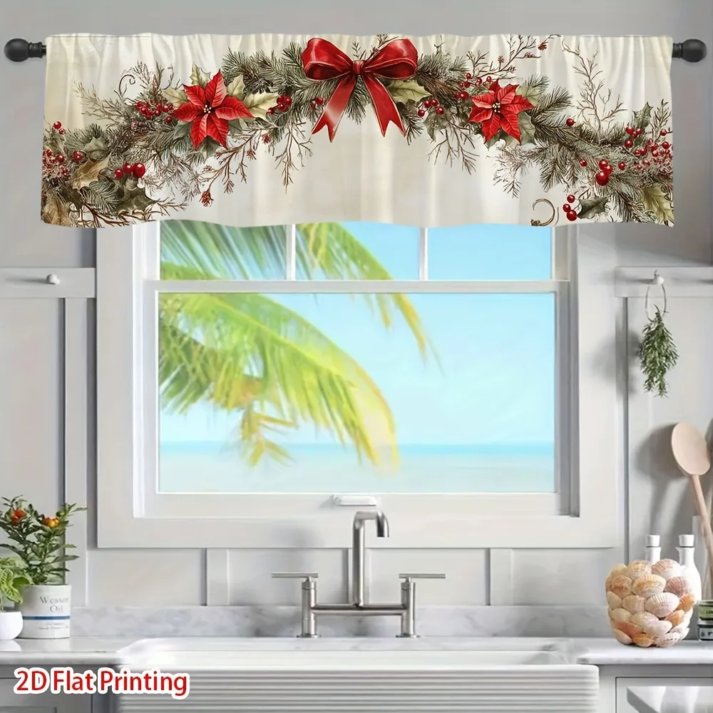 1pc Christmas Wreath Featuring Pine And Berries, Valance Curtain for Bathrooms, for Easy Rod Installation, Party Decorations
1pc Christmas Wreath Featuring Pine And Berries, Valance Curtain for Bathrooms, for Easy Rod Installation, Party Decorations
