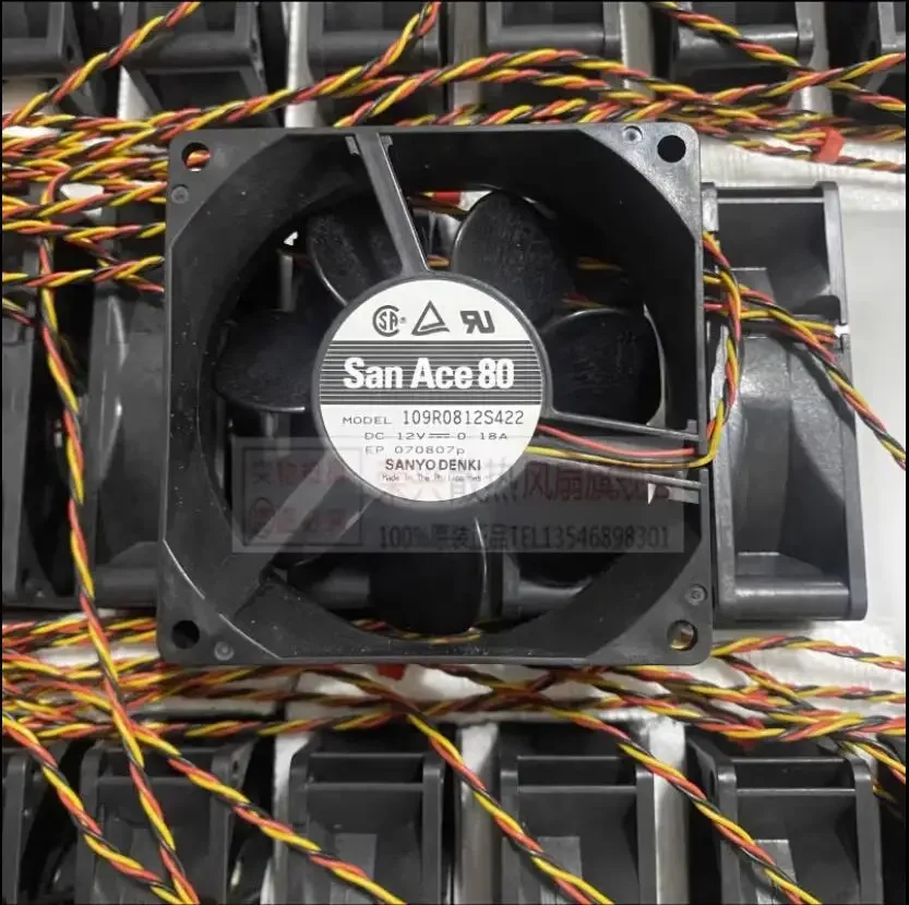SANYO DENKI 109R0812S422 DC 12 В 0,18 А 80x80x25 мм 3-проводной охлаждающий вентилятор для сервера
SANYO DENKI 109R0812S422 DC 12 В 0,18 А 80x80x25 мм 3-проводной охлаждающий вентилятор для сервера