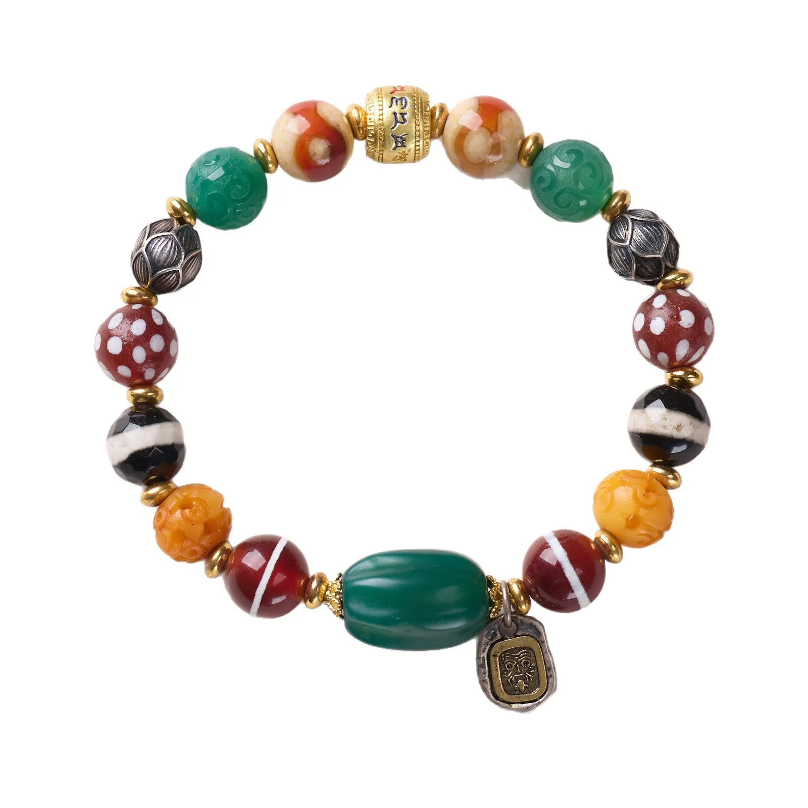 Natural Agate Zakiram Bracelet Tibetan Style Multi Treasure Retro Lotus Beaded Bracelet Jewelry Gifts
Natural Agate Zakiram Bracelet Tibetan Style Multi Treasure Retro Lotus Beaded Bracelet Jewelry Gifts