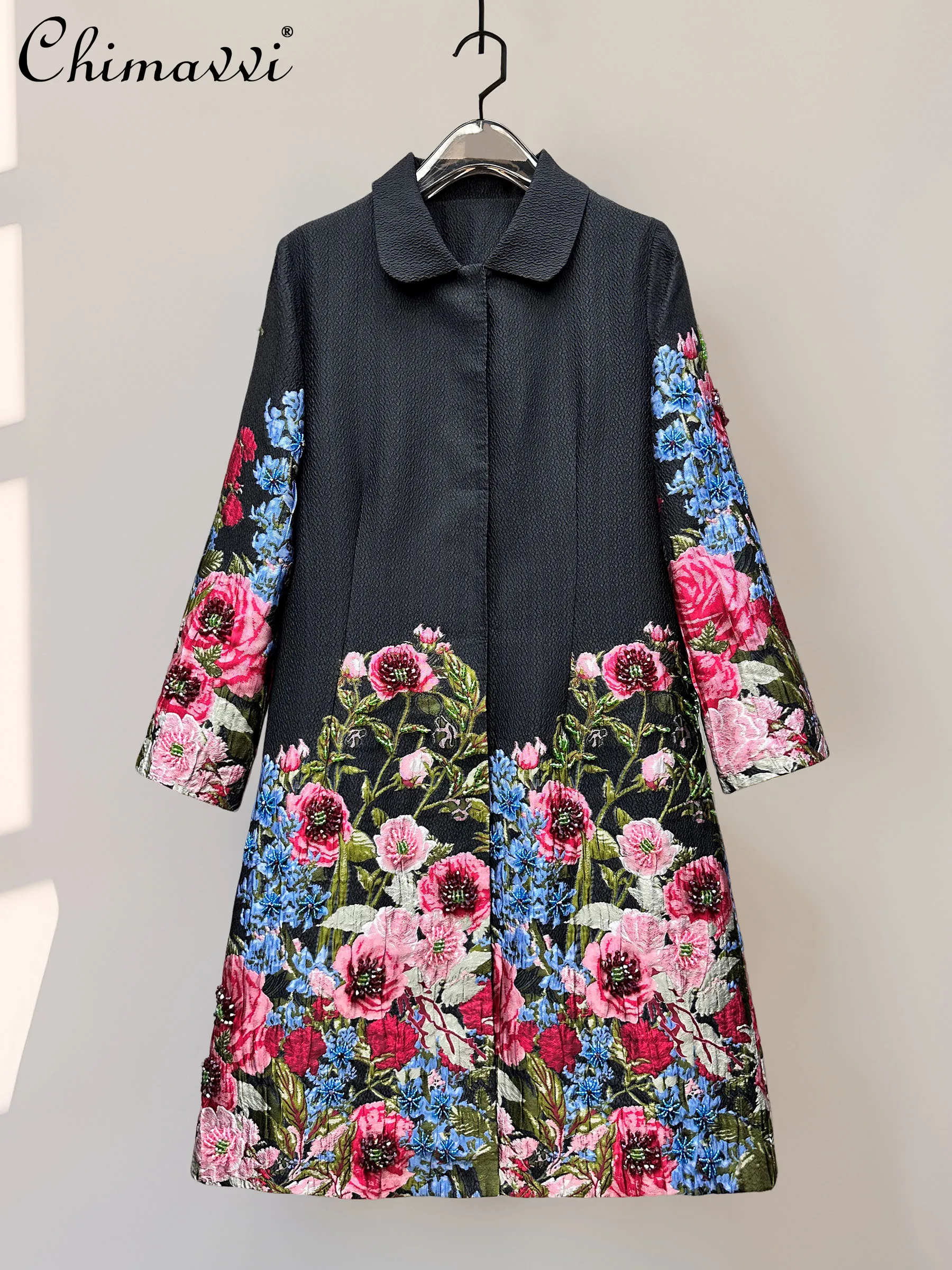 French Elegant Retro High-end Long Jackets Coat Beaded Embroidery Straight Versatile Temperament Trench Overcoat Women Autumn
French Elegant Retro High-end Long Jackets Coat Beaded Embroidery Straight Versatile Temperament Trench Overcoat Women Autumn