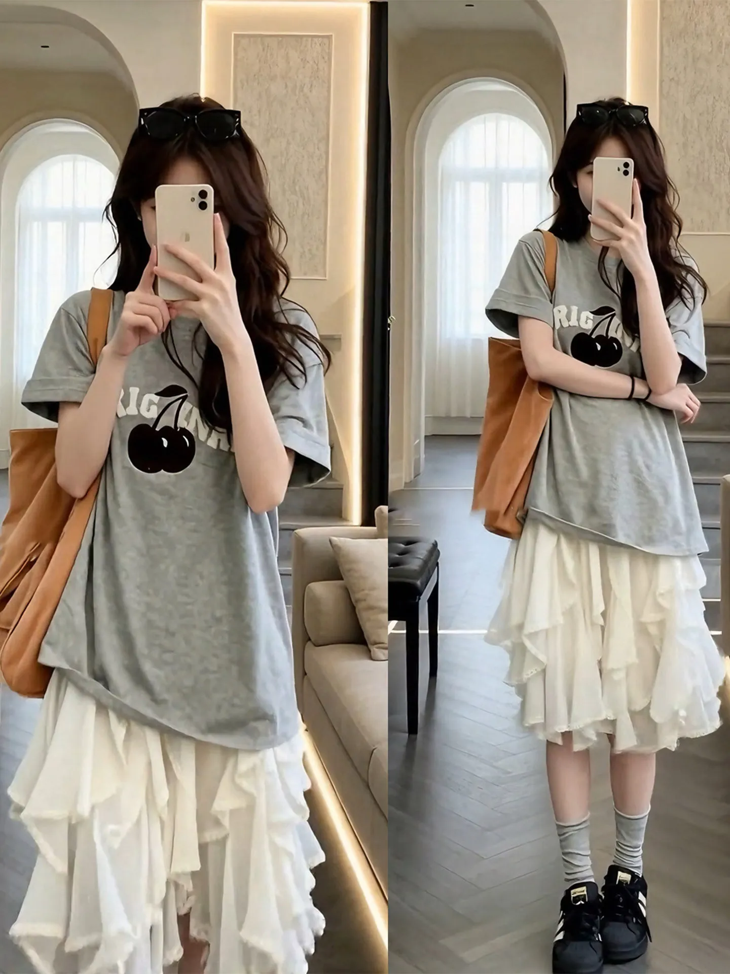 Summer Casual Style Grey T-Shirt Top And High Waist Skirt Two-Piece Set plus Size Women's Clothing Comfortable Lazy Fashion
Summer Casual Style Grey T-Shirt Top And High Waist Skirt Two-Piece Set plus Size Women's Clothing Comfortable Lazy Fashion
