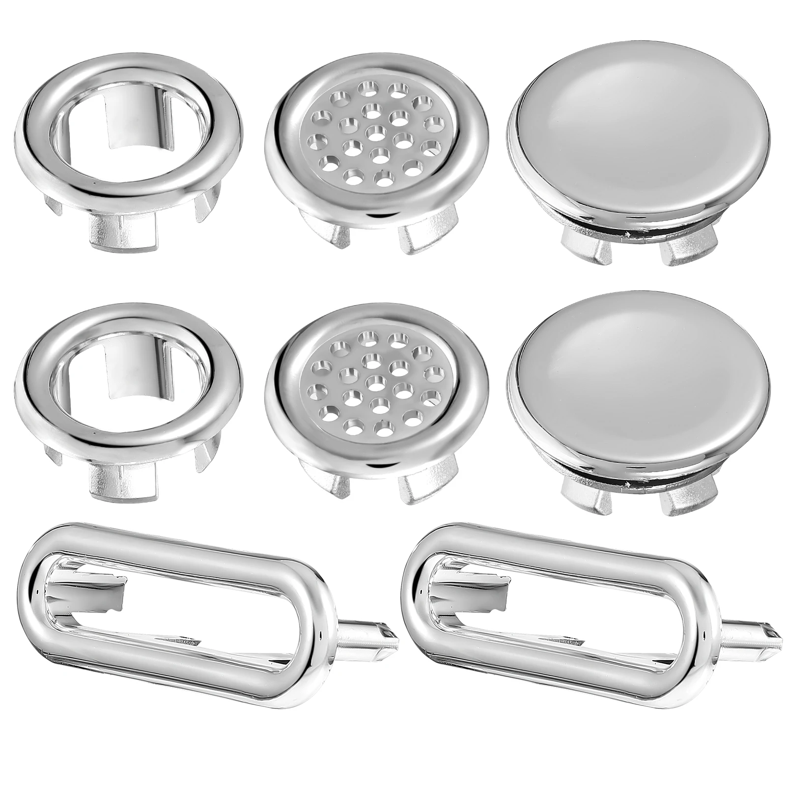 8 Pcs Overflow Hole Decoration Shiny Sink Cover Drain Modern Plastic Plating Vanity Ring Tub Chrome Gloss Brightness Surface
8 Pcs Overflow Hole Decoration Shiny Sink Cover Drain Modern Plastic Plating Vanity Ring Tub Chrome Gloss Brightness Surface