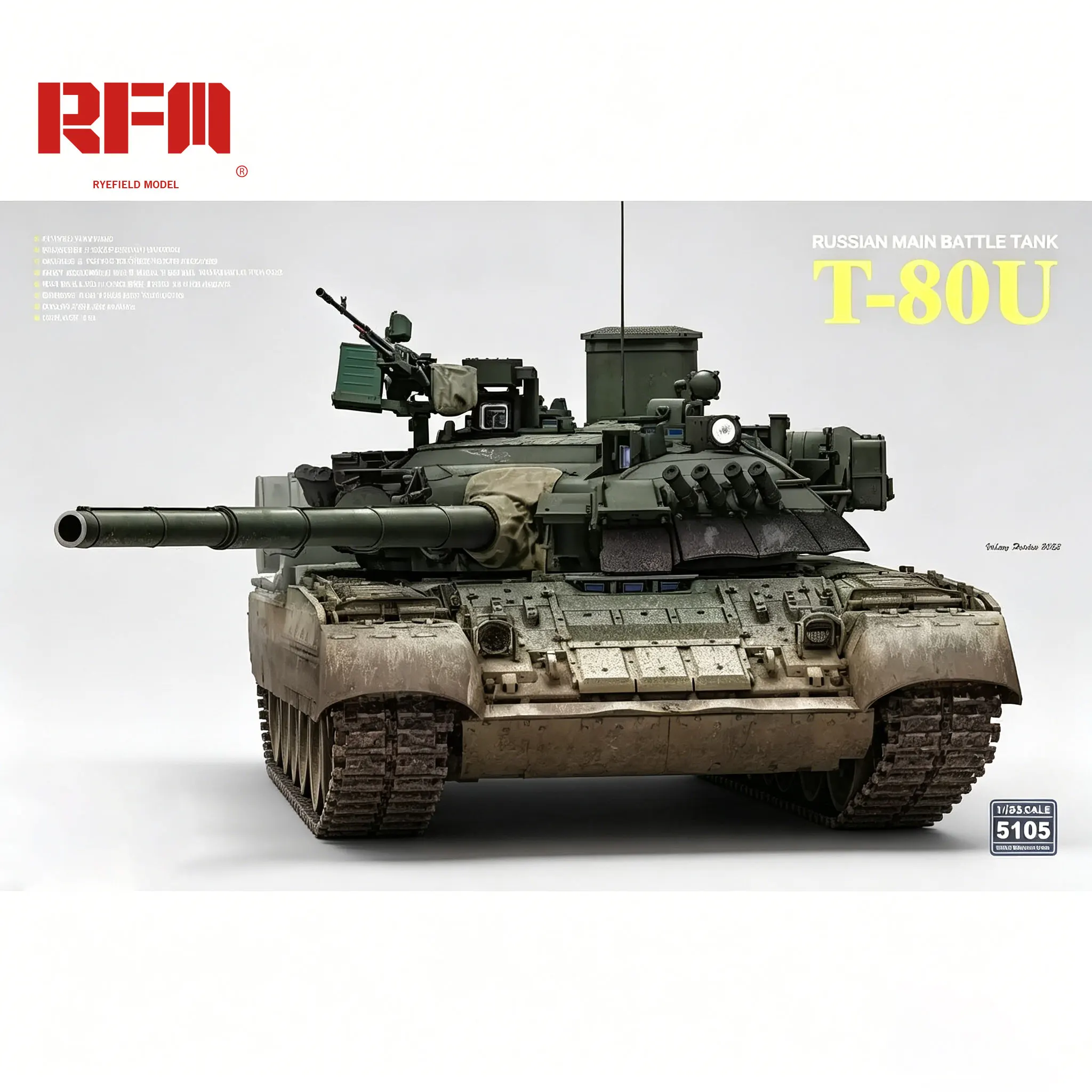 Ryefield model RM-5105 T-80U Russian Main Battle Tank model building kits 1/35 scale
Ryefield model RM-5105 T-80U Russian Main Battle Tank model building kits 1/35 scale